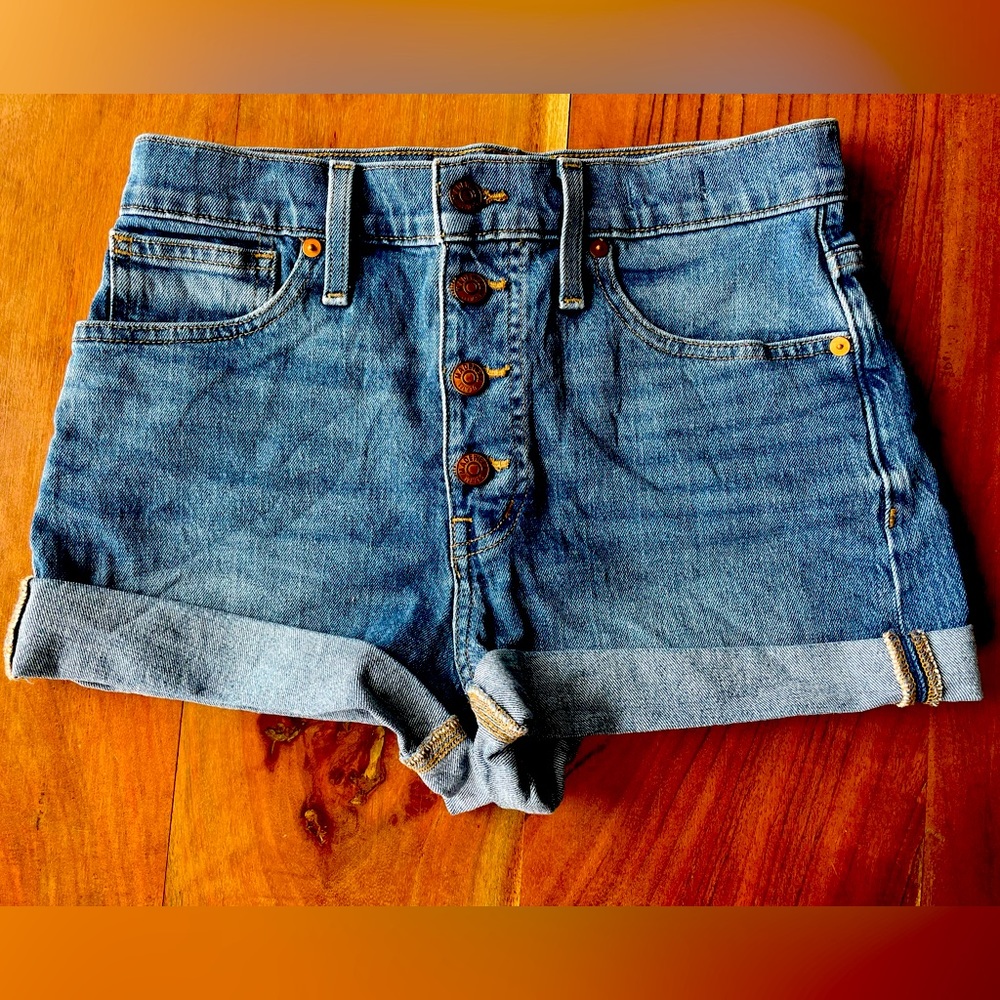 Madewell • High-Rise Button Fly Denim Shorts